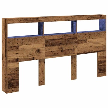 Dulap pentru tăblie cu LED Lemn vechi 180x17x102 cm - Img 3