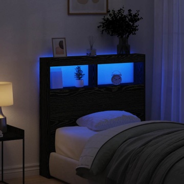 Dulap pentru tăblie cu LED Stejar negru 100x17x102 cm - Img 1