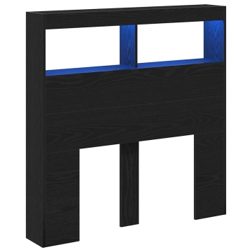 Dulap pentru tăblie cu LED Stejar negru 100x17x102 cm - Img 3