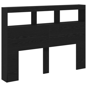 Dulap pentru tăblie cu LED Stejar negru 140x17x102 cm - Img 5