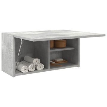 Dulap perete baie, gri beton, 60x25x30 cm, lemn prelucrat - Img 4