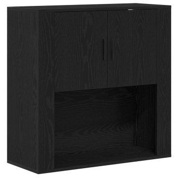 Dulap perete Negru Stejar 80x33x80 cm Lemn prelucrat - Img 2