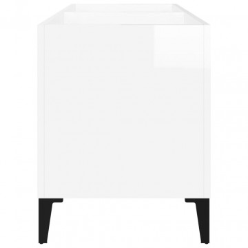 Dulap pt discuri, alb extralucios 74,5x38x48 cm lemn prelucrat - Img 5