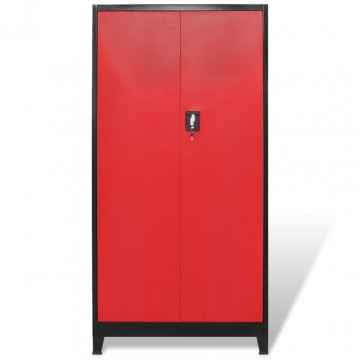 Dulap scule cu 2 uși, oțel, 90 x 40 x 180 cm, negru și roșu - Img 8