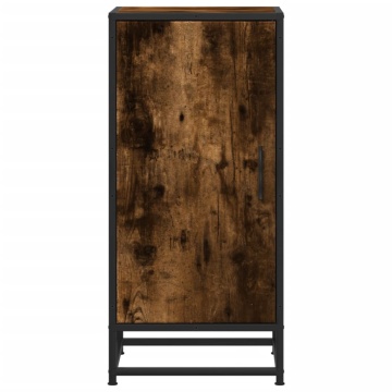 Dulap, stejar fumuriu, 35,5x35x76 cm, lemn prelucrat și metal - Img 4