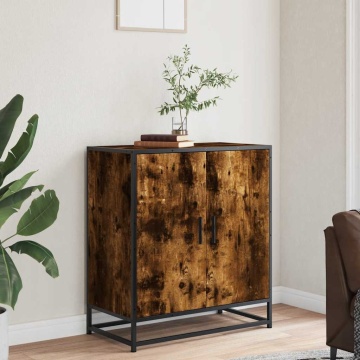 Dulap, stejar fumuriu, 68x35x76 cm, lemn prelucrat și metal - Img 3