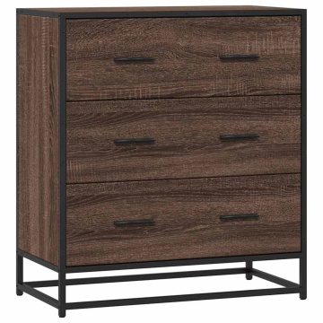 Dulap, stejar maro, 68x35x76 cm, lemn prelucrat și metal - Img 2