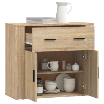 Dulap, stejar sonoma, 80x33x70 cm, lemn compozit - Img 6