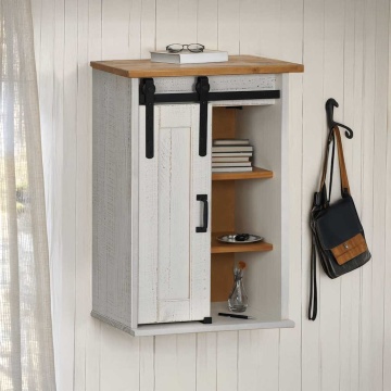 Dulap suspendat HALDEN cu ușă glisantă alb 49x22,5x70 cm pin - Img 1