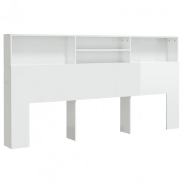 Dulap tăblie, alb extralucios, 200x19x103,5 cm - Img 2