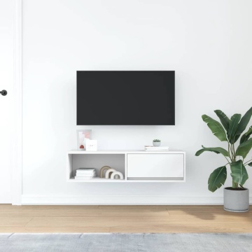 Dulap TV alb 100x31x25,5 cm lemn prelucrat - Img 3
