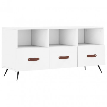 Dulap TV, alb, 102x36x50 cm, lemn prelucrat - Img 2