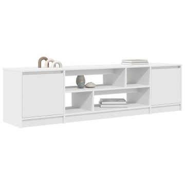 Dulap TV alb 188,5x41x50 cm lemn prelucrat - Img 4