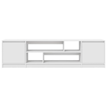Dulap TV alb 188,5x41x50 cm lemn prelucrat - Img 5