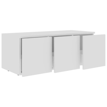 Dulap TV, alb, 80x34x30 cm, lemn prelucrat - Img 8