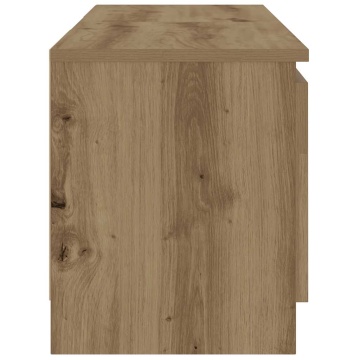 Dulap TV cu LED stejar artizanal 120x30x36cm lemn prelucrat - Img 7