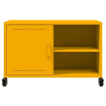 Dulap TV, galben muștar, 68x39x43,5 cm, oțel laminat la rece - Img 5