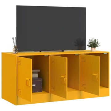Dulap TV, galben muștar, 99x39x44 cm, oțel - Img 4