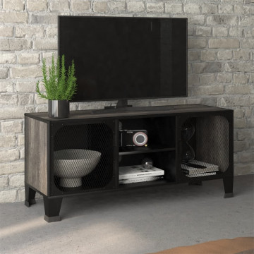 Dulap TV ,gri,105x36x47 cm,metal și MDF - Img 1