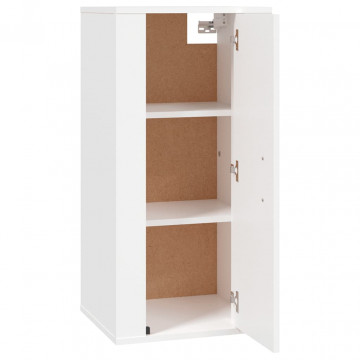 Dulap TV montat pe perete, alb, 40x34,5x80 cm - Img 6
