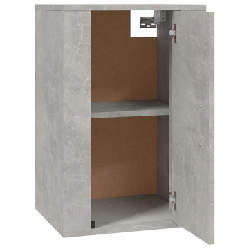Dulap TV montat pe perete, gri beton, 40x34,5x60 cm - Img 6