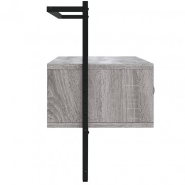 Dulap TV montat pe perete, gri sonoma, 100,5x30x51 cm, lemn - Img 8