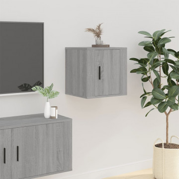 Dulap TV montat pe perete, gri sonoma, 40x34,5x40 cm - Img 1