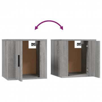Dulap TV montat pe perete, gri sonoma, 40x34,5x40 cm - Img 7