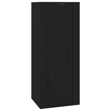 Dulap TV montat pe perete, negru, 40x34,5x100 cm - Img 2