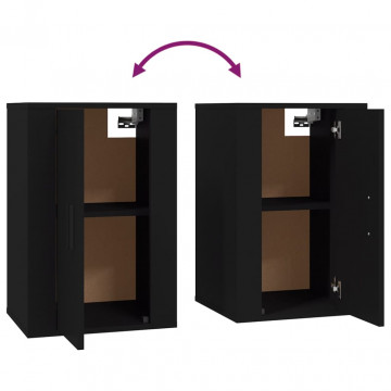 Dulap TV montat pe perete, negru, 40x34,5x60 cm - Img 7