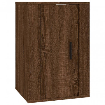 Dulap TV montat pe perete, stejar maro, 40x34,5x60 cm - Img 2