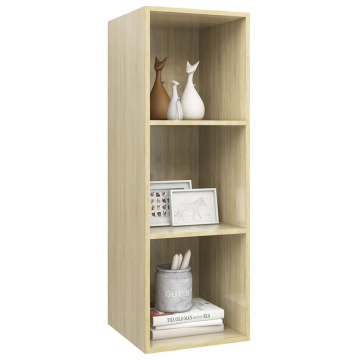 Dulap TV montat pe perete, stejar Sonoma, 37x37x107 cm, PAL - Img 3