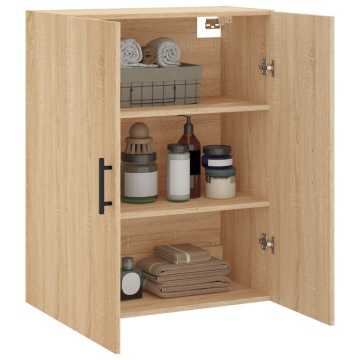 Dulap TV montat pe perete, stejar sonoma, 69,5x34x90 cm - Img 8