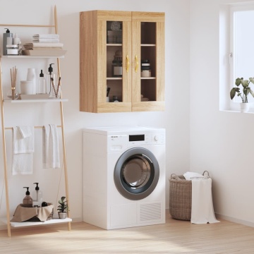 Dulap TV montat pe perete, stejar sonoma, 69,5x34x90 cm - Img 1