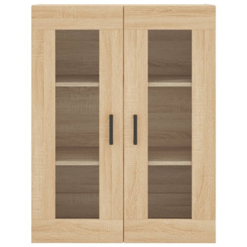 Dulap TV montat pe perete, stejar sonoma, 69,5x34x90 cm - Img 6