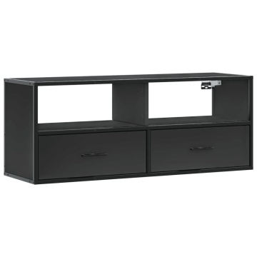 Dulap TV, negru, 100x31x39,5 cm, lemn prelucrat și metal - Img 2