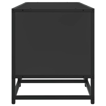 Dulap TV, negru, 100x35x41 cm, lemn prelucrat și metal - Img 8