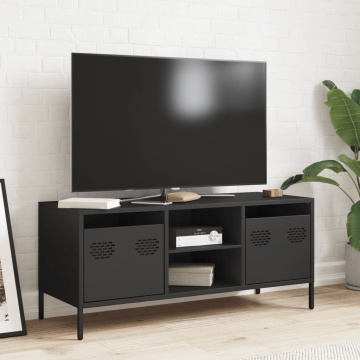 Dulap TV, negru, 101,5x39x43,5 cm, oțel laminat la rece - Img 3