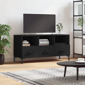 Dulap TV, negru, 102x36x50 cm, lemn prelucrat - Img 1