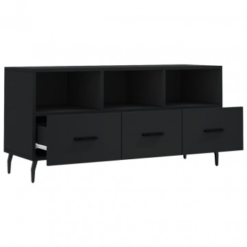 Dulap TV, negru, 102x36x50 cm, lemn prelucrat - Img 5