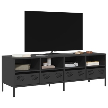 Dulap TV, negru, 135x39x43,5 cm, oțel laminat la rece - Img 1