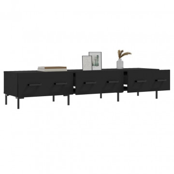 Dulap TV, negru, 150x36x30 cm, lemn prelucrat - Img 4