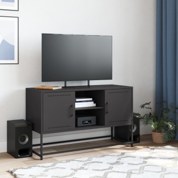 Dulap TV, negru, 68,5x39x60,5 cm, oțel - Img 3