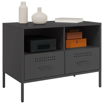 Dulap TV, negru, 68x39x50,5 cm, oțel laminat la rece - Img 4