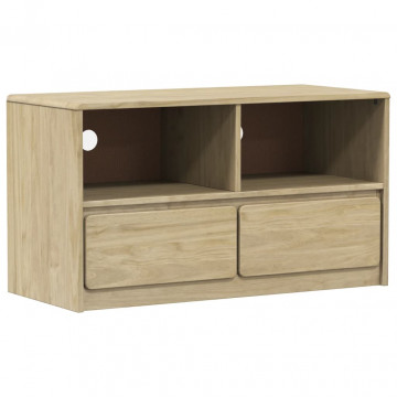 Dulap TV "SAUDA", stejar, 99x43x55 cm, lemn masiv de pin - Img 2