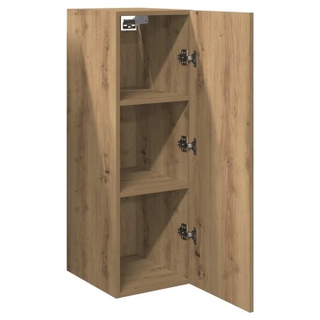 Dulap TV, stejar artizanal, 30,5x30x90 cm, lemn prelucrat - Img 6