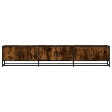 Dulap TV, stejar fumuriu, 210x35x41 cm, lemn prelucrat - Img 4