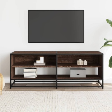 Dulap TV stejar maro, 120,5x40x46 cm, lemn prelucrat și metal - Img 3