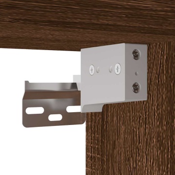Dulap TV, stejar maro, 60x31x39,5 cm, lemn prelucrat și metal - Img 7