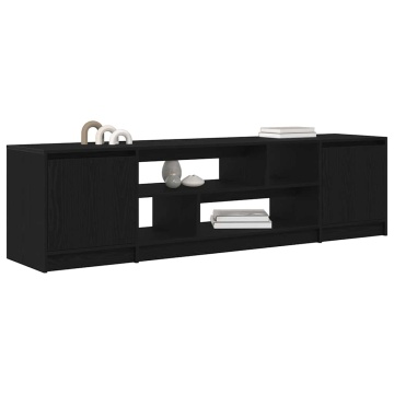 Dulap TV Stejar Negru 188,5x41x50 cm Lemn prelucrat - Img 4